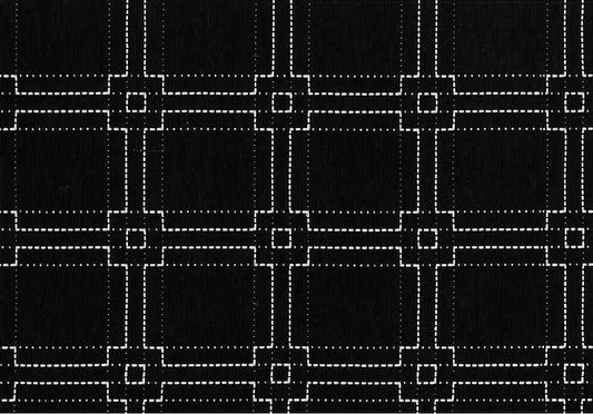 SQUARE STITCH - WHITE ON BLACK