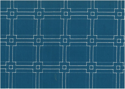 SQUARE STITCH - WHITE ON BLUE