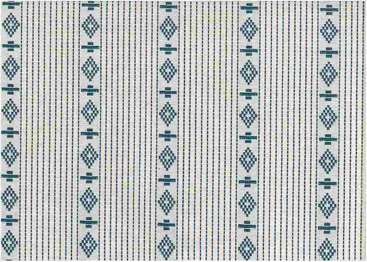 HOPI STRIPE - BLUE ON WHITE