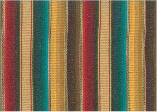 CIMARRON STRIPE - RED TURQ GOLD