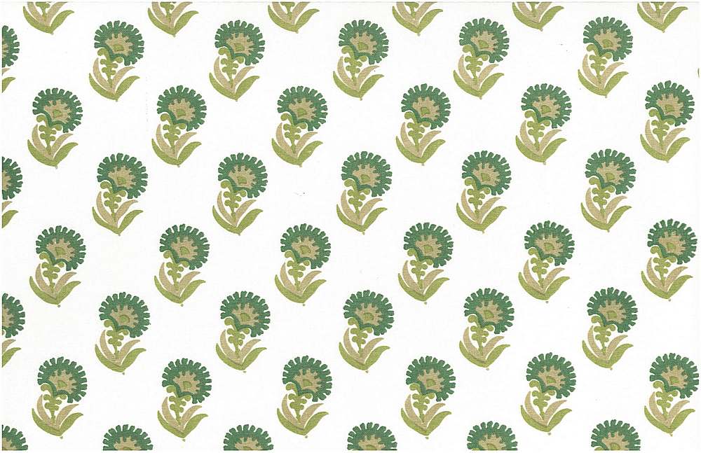 PURU PRINT - GREENS/WHITE
