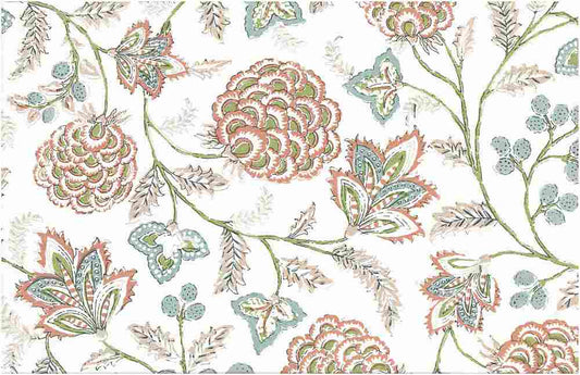 MALABAR PRINT - CORAL/AQUA