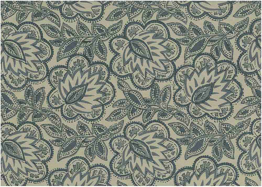 MADURAI PRINT - SLATE BLUE/FLAX