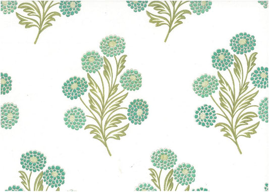 STRAWFLOWER PRINT - TEAL/LW