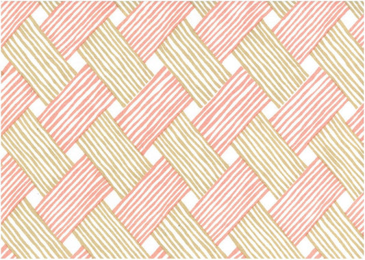 WICKERWEAVE PRINT - CORAL/SAND/LW