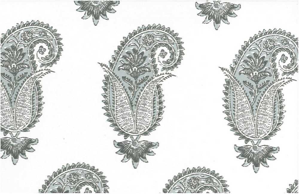 ANTIQUE PAISLEY PRINT - WATER/WHITE