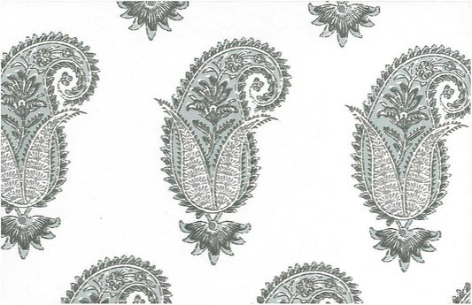 ANTIQUE PAISLEY PRINT - WATER/WHITE