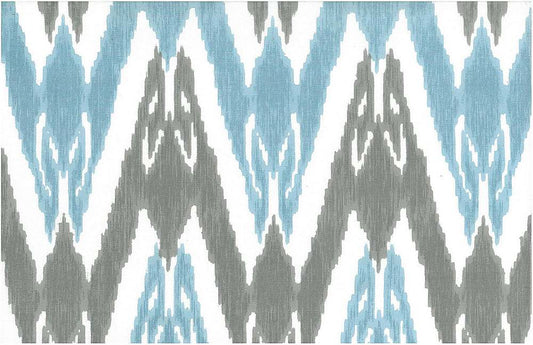 NEW UZBEK IKAT PRINT - WATER/SILVER/WHITE