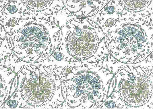 KOCHI PRINT - LAKE/FLAX/WHITE
