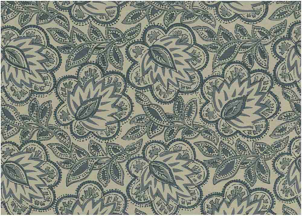 MADURAI PRINT - SLATE BLUE/FLAX