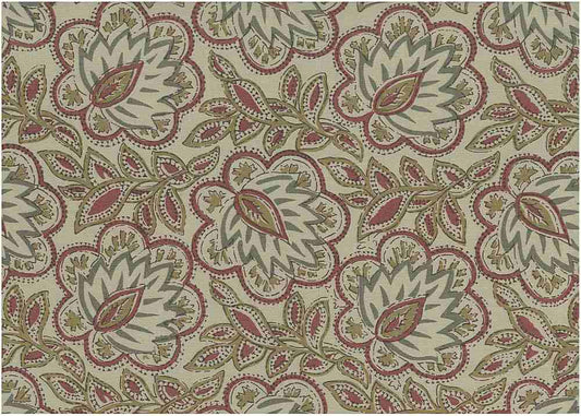 MADURAI PRINT - RED/GOLD/FLAX